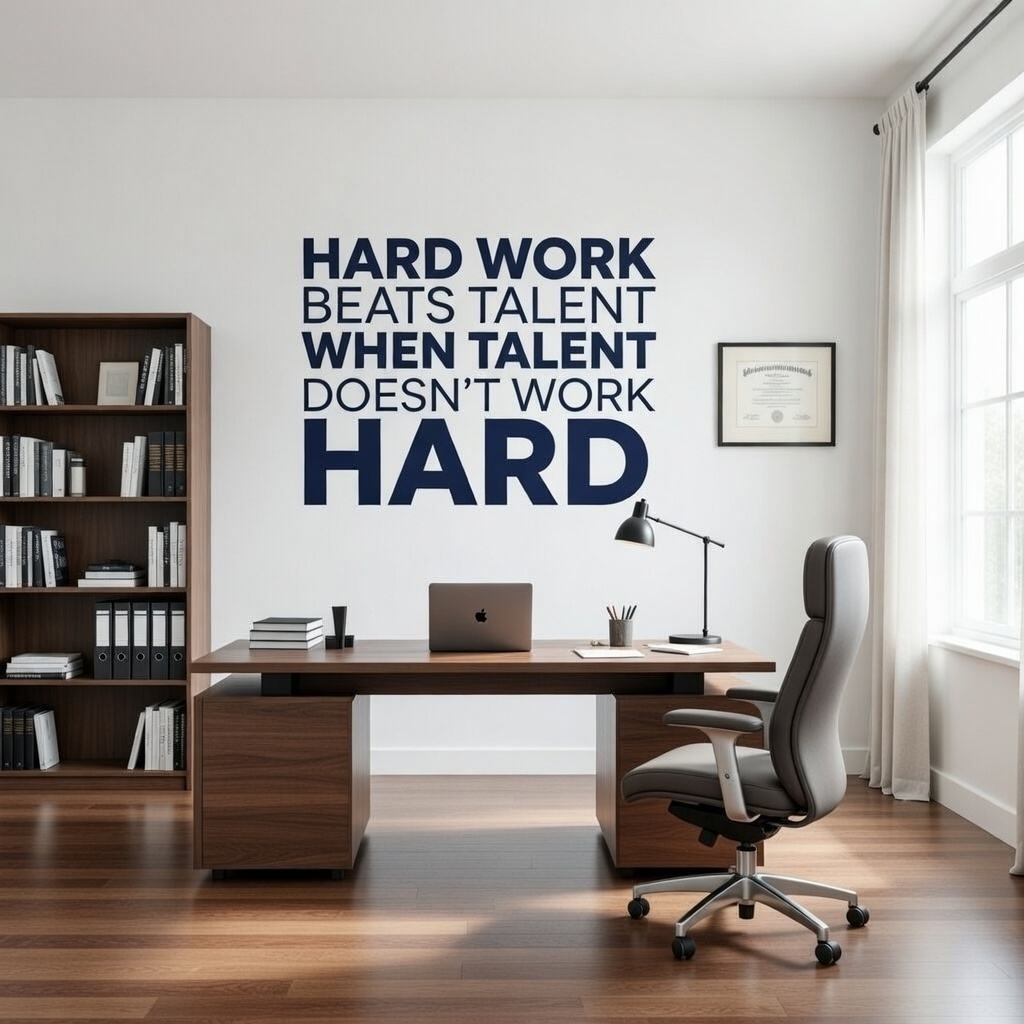 Hard work beats talent study wall