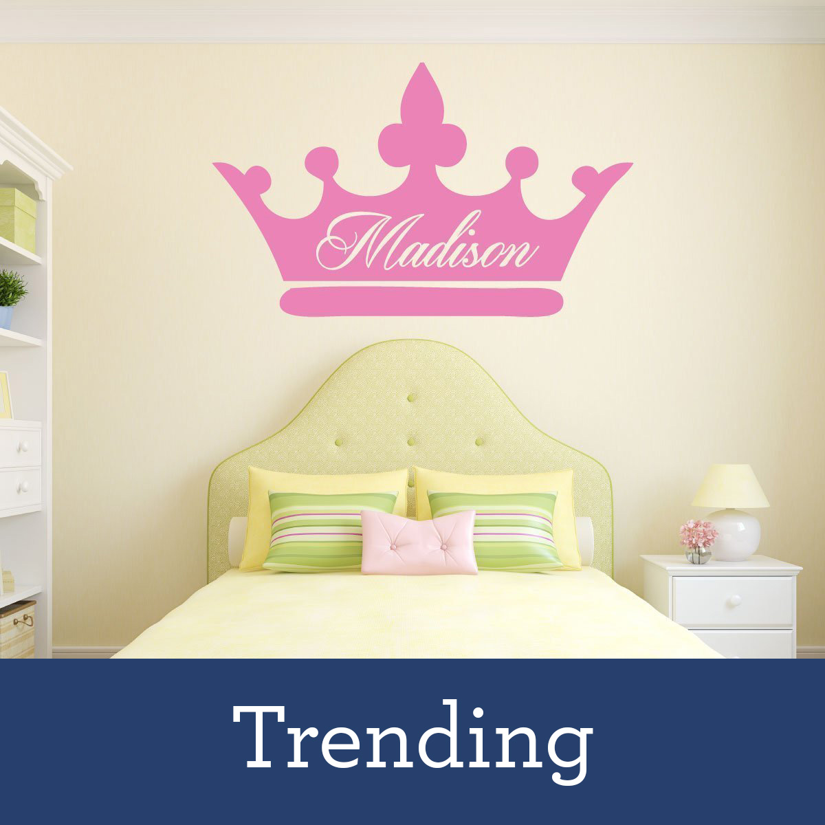 Princess Crown with personalized name custom vinyl decal